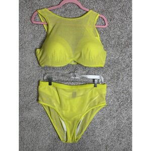 GabiFresh x Swimsuits For All Mesh Scrambler Bikini Set Neon Yellow 18E/F